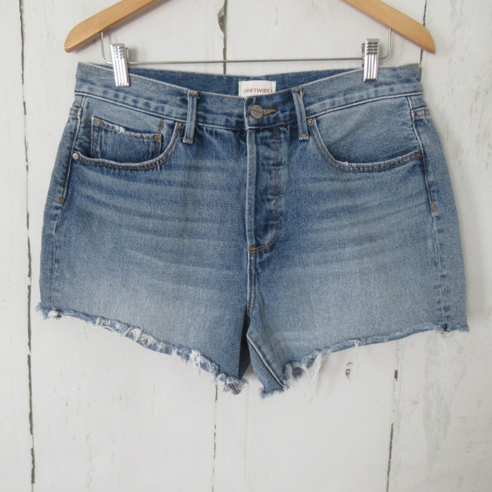 Driftwood Jeans Shorts 28 Goldie Button Fly High Rise Cut Off Festival Western